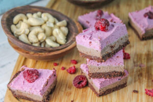 Dairy Free No Bake Raspberry Cheesecake